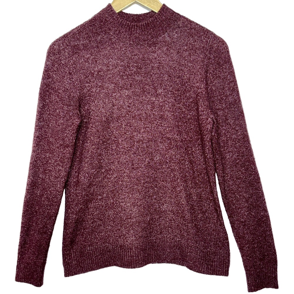 Abercrombie & Fitch Red Ribbed Knit Long Sleeve Mock Turtleneck Sweater Size M